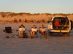 Enjoying the sunset, with John and Jacki, having driven onto Cable Beach